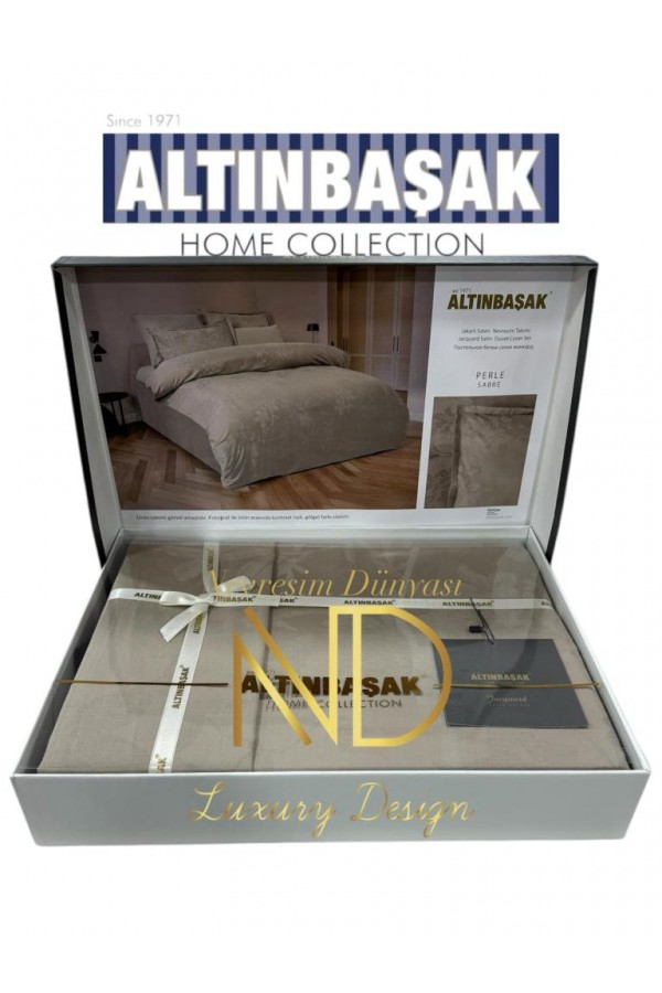 Altınbaşak Jakarlı Saten Çift Kişilik Nevresim Takımı Perle Sabre Altınbaşak Jakarlı Saten Çift Kişilik Nevresim Takımı Perle Sabre