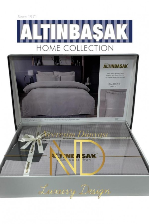 Altınbaşak Jakarlı Saten Çift Kişilik Nevresim Takımı Dıamond Marble Altınbaşak Jakarlı Saten Çift Kişilik Nevresim Takımı Dıamond Marble