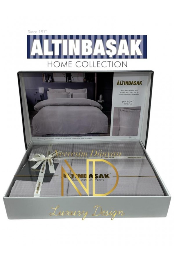 Altınbaşak Jakarlı Saten Çift Kişilik Nevresim Takımı Dıamond Marble Altınbaşak Jakarlı Saten Çift Kişilik Nevresim Takımı Dıamond Marble