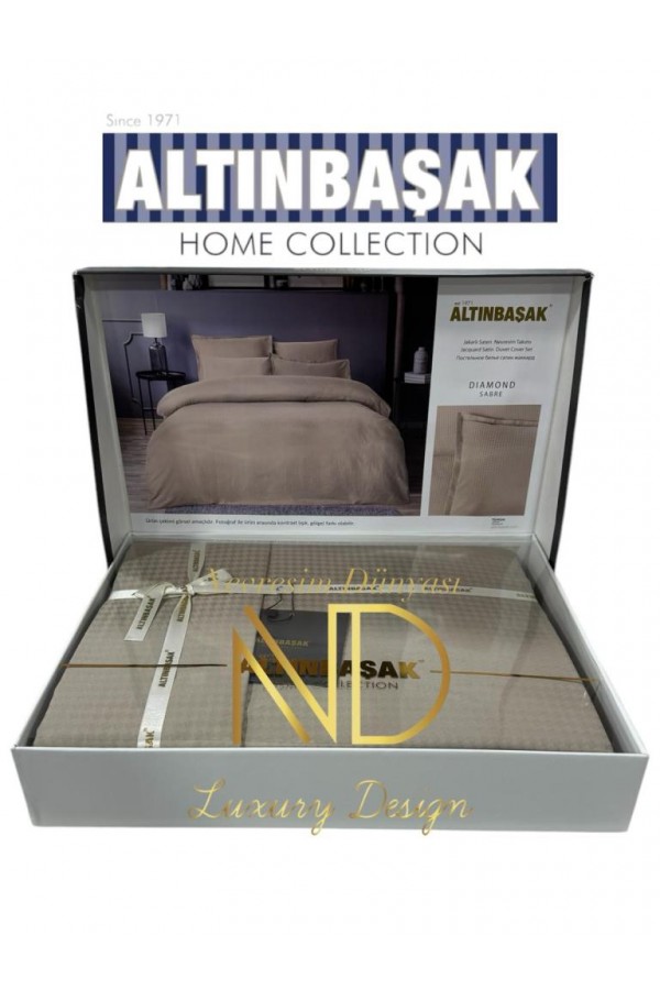 Altınbaşak Jakarlı Saten Çift Kişilik Nevresim Takımı Dıamond Sabre Altınbaşak Jakarlı Saten Çift Kişilik Nevresim Takımı Dıamond Sabre