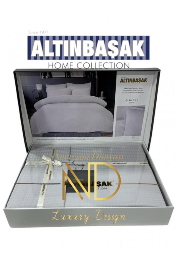 Altınbaşak Jakarlı Saten Çift Kişilik Nevresim Takımı Dıamond Coin Altınbaşak Jakarlı Saten Çift Kişilik Nevresim Takımı Dıamond Coin