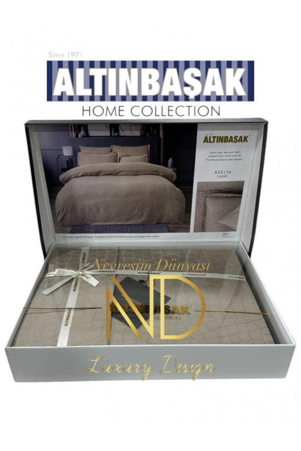 Altınbaşak Jakarlı Saten Çift Kişilik Nevresim Takımı Adelya Sabre Altınbaşak Jakarlı Saten Çift Kişilik Nevresim Takımı Adelya Sabre