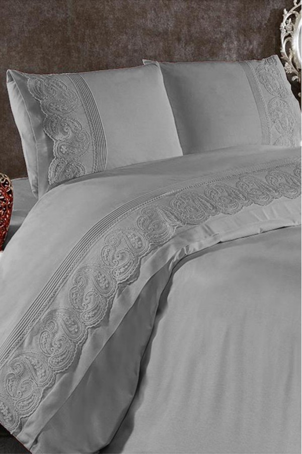 Anna Karina Brode Ranforce Çift Kişilik Nevresim Takımı Lotus Gri Anna Karina Brode Ranforce Çift Kişilik Nevresim Takımı Lotus Gri