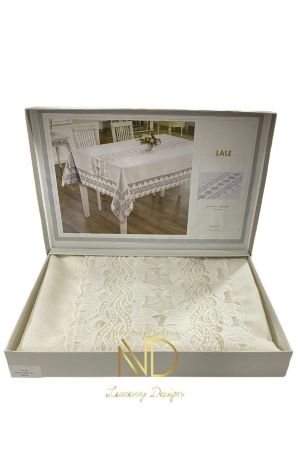 Anna Karina Masa Örtüsü Lale Krem Anna Karina Masa Örtüsü Lale Krem