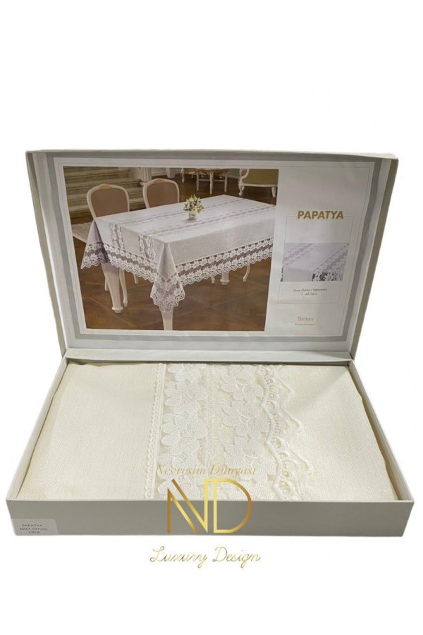 Anna Karina Masa Örtüsü Papatya Krem Anna Karina Masa Örtüsü Papatya Krem