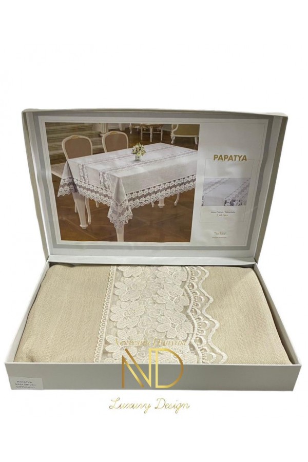 Anna Karina Masa Örtüsü Papatya Cappuccino Anna Karina Masa Örtüsü Papatya Cappuccino