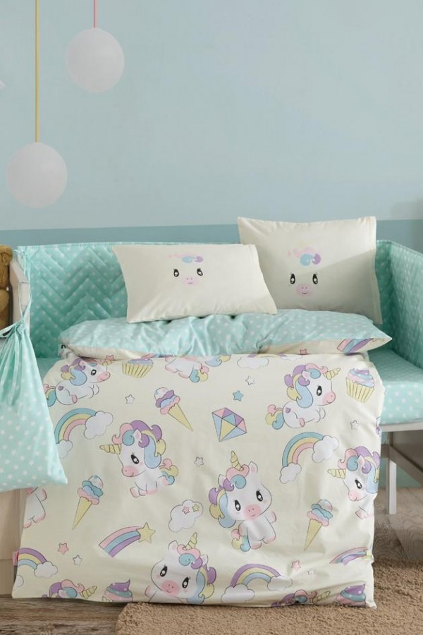 Hobby Mila Krem Poplin Bebek Nevresim Takımı Hobby Mila Krem Poplin Bebek Nevresim Takımı