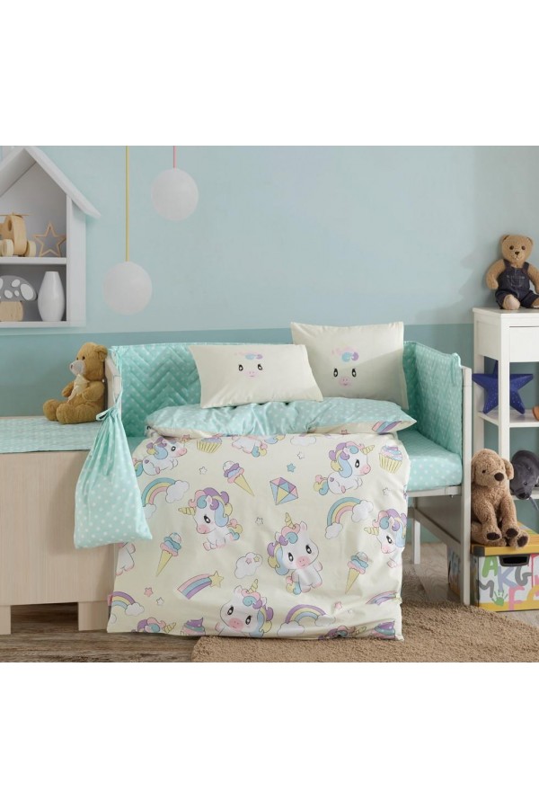 Hobby Mila Krem Poplin Bebek Nevresim Takımı