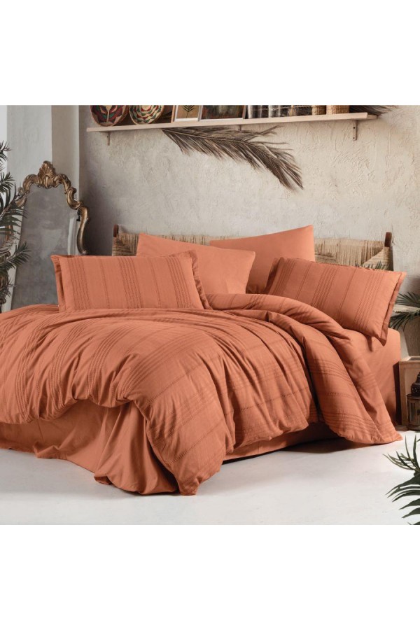 Clasy Çift Kişilik Nevresim Takımı Arakis V2 Kiremit