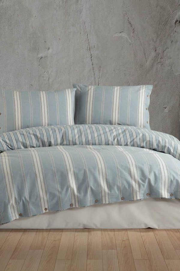 Clasy Butik Native Serisi Çift Kişilik Nevresim Takımı Kasara v1 Mavi