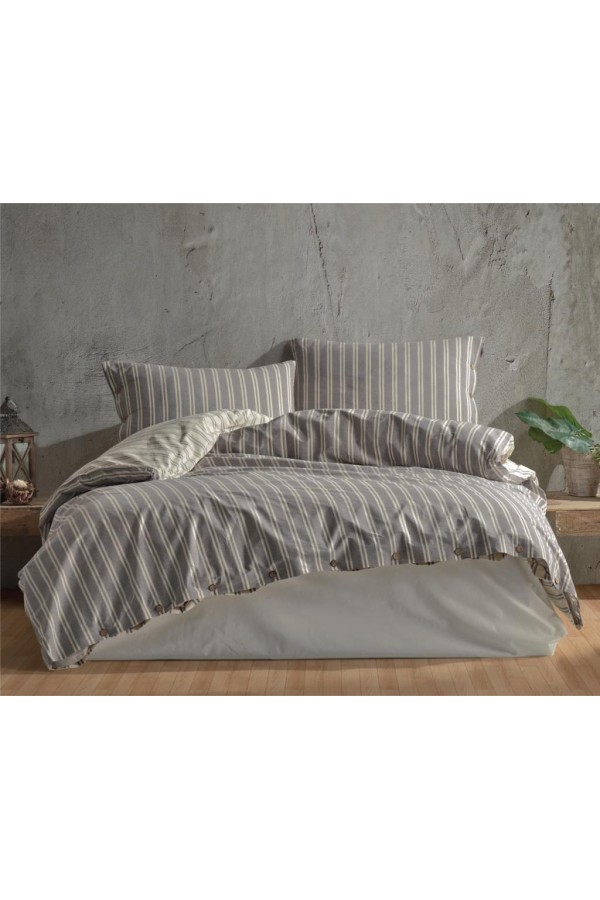 Clasy Butik Native Serisi Çift Kişilik Nevresim Takımı Madras v1 Gri Clasy Butik Native Serisi Çift Kişilik Nevresim Takımı Madras v1 Gri