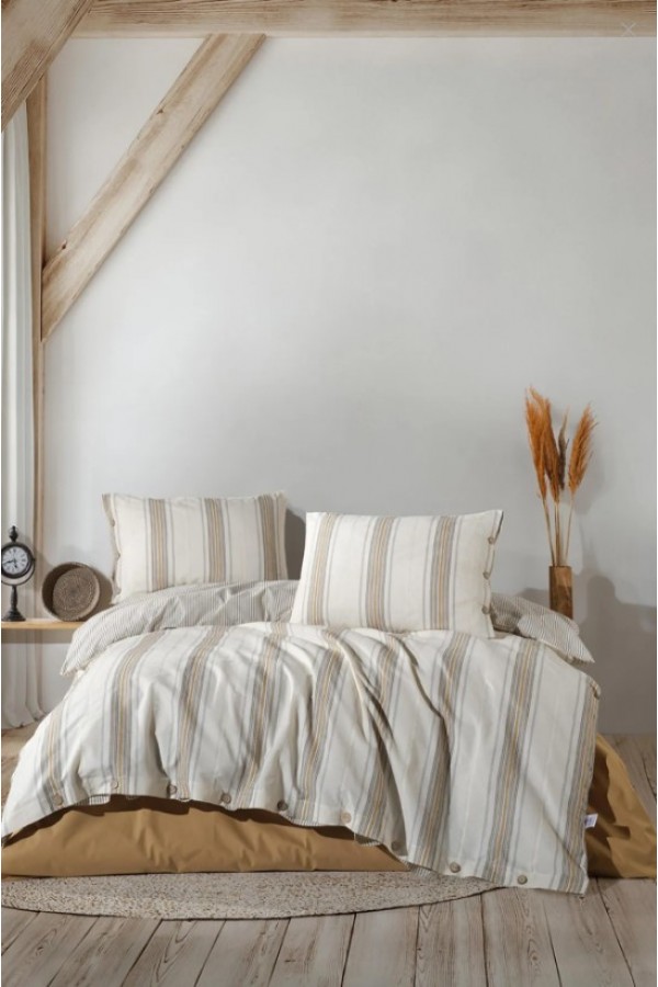 Clasy Butik Native Serisi Çift Kişilik Nevresim Takımı İmre Hardal Clasy Butik Native Serisi Çift Kişilik Nevresim Takımı İmre Hardal