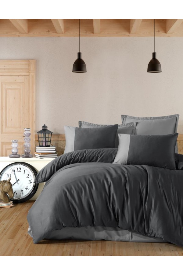 Clasy Butik Serisi Çift Kişilik Nevresim Takımı Pure V9 Füme Clasy Butik Serisi Çift Kişilik Nevresim Takımı Pure V9 Füme