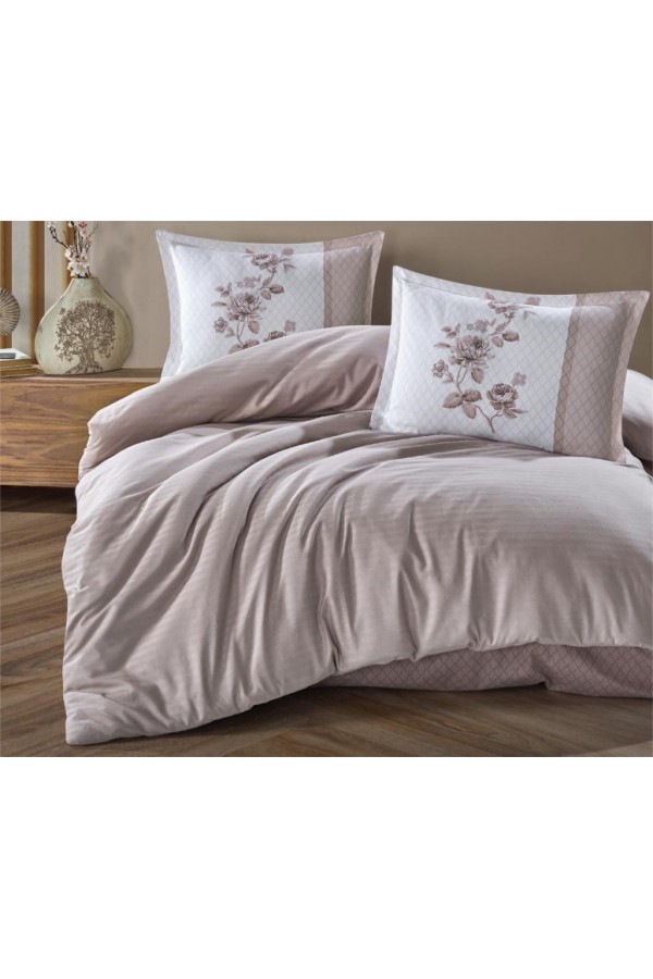 Clasy Butik Serisi Çizgili Ranforce Çift Kişilik Nevresim Takımı Suave v2 Kahve Clasy Butik Serisi Çizgili Ranforce Çift Kişilik Nevresim Takımı Suave v2 Kahve