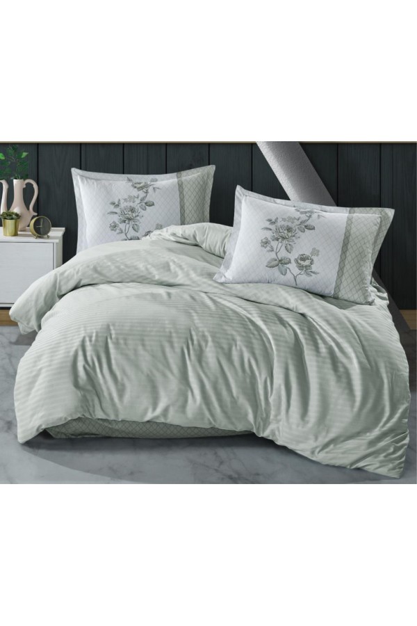 Clasy Butik Serisi Çizgili Ranforce Çift Kişilik Nevresim Takımı Suave v5 Yeşil Clasy Butik Serisi Çizgili Ranforce Çift Kişilik Nevresim Takımı Suave v5 Yeşil