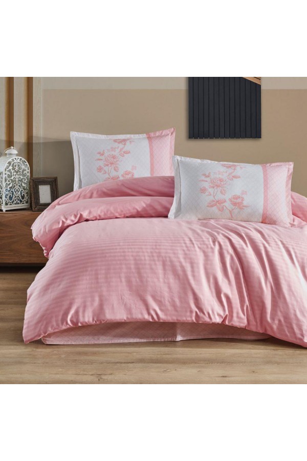 Clasy Butik Serisi Çizgili Ranforce Çift Kişilik Nevresim Takımı Suave v8 Pudra Clasy Butik Serisi Çizgili Ranforce Çift Kişilik Nevresim Takımı Suave v8 Pudra