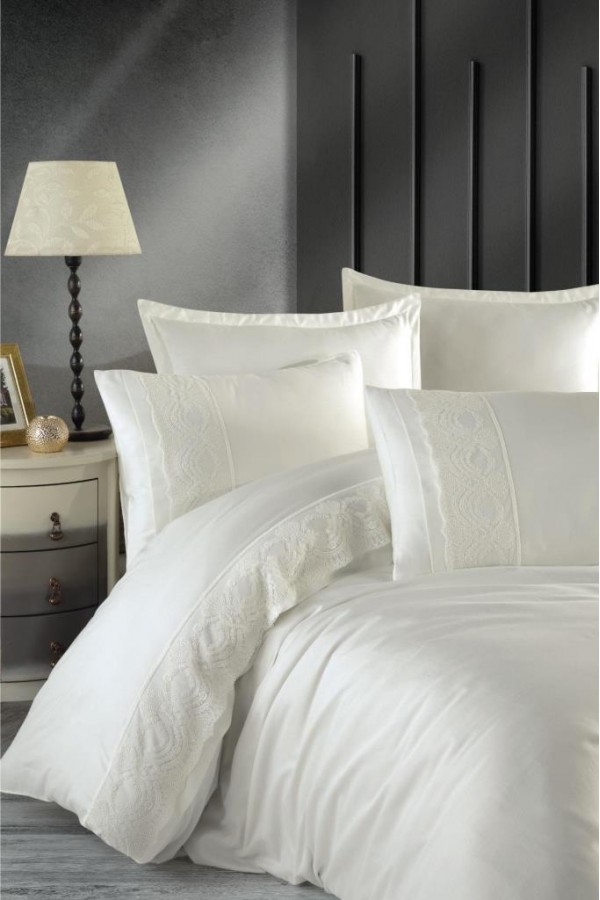 Clasy Butik Valinor Çift Kişilik Saten Nevresim Takımı V2 Ekru Clasy Butik Valinor Çift Kişilik Saten Nevresim Takımı V2 Ekru