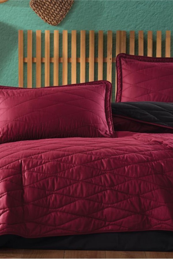 Clasy Çift Kişilik Yatak Örtüsü Lorna v5 Bordo Clasy Çift Kişilik Yatak Örtüsü Lorna v5 Bordo