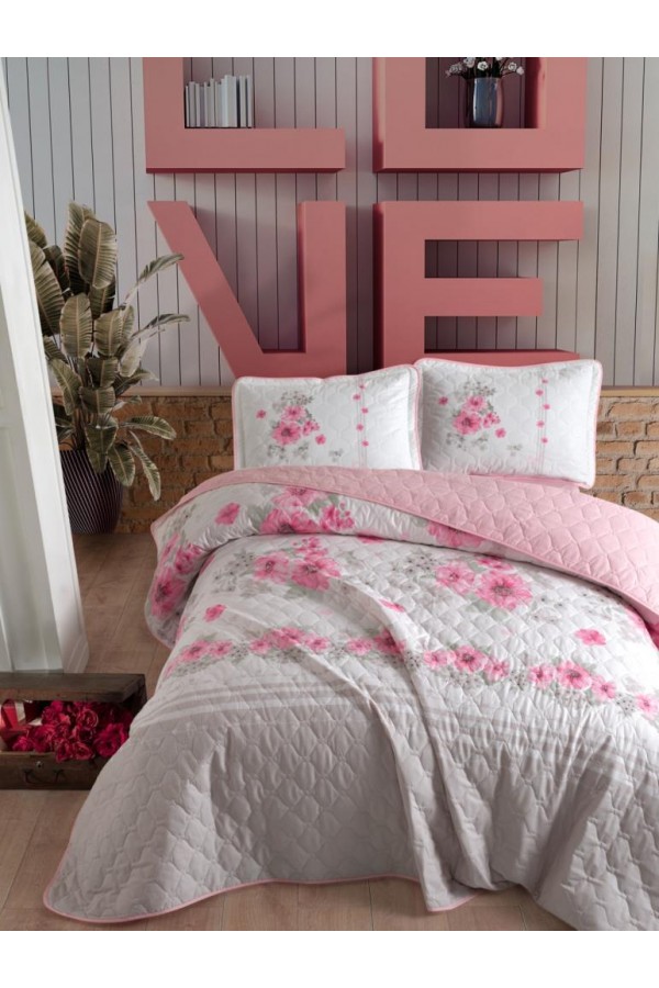 Clasy Çift Kişilik Yatak Örtüsü Lovers V1 Pembe