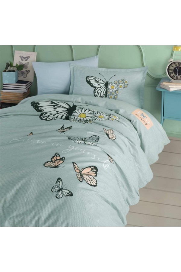 Clasy Genç Ranforce Tek Kişilik Nevresim Takımı Daisy Love v1 Mint