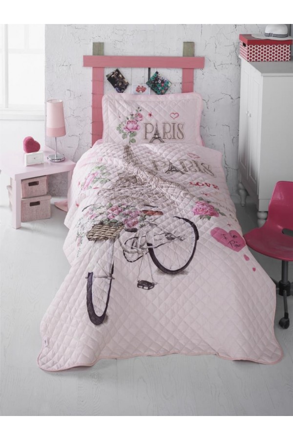 Clasy Paris Love Tek Kişilik Yatak Örtüsü