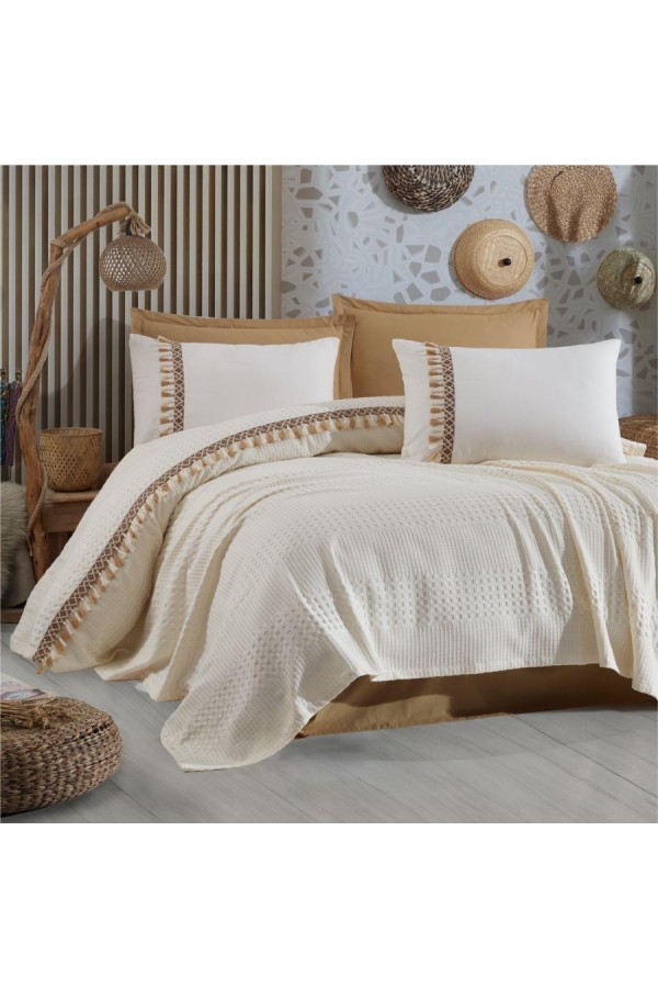 Clasy Pike Takımı Çift Kişilik Bohemline V5 Ekru