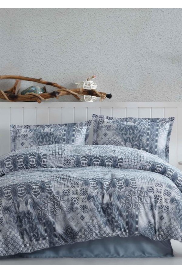 Clasy Ranforce Nevresim Takımı Çift Kişilik Pava V1 Lacivert