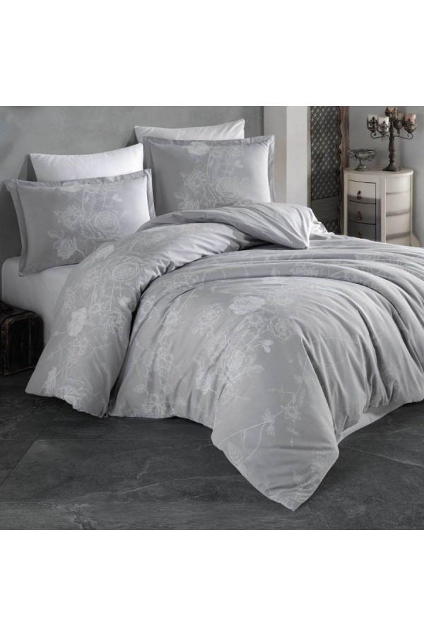 Clasy Ranforce Nevresim Takımı Çift Kişilik Arnor v2 Gri