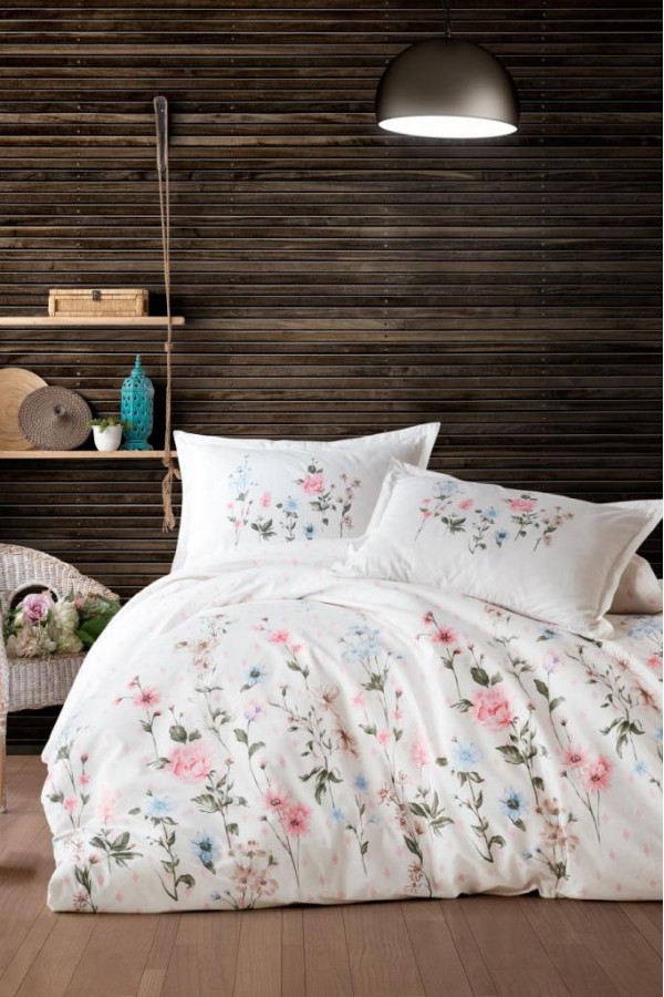 Clasy Ranforce Nevresim Takımı Çift Kişilik Palitra v1 Pudra