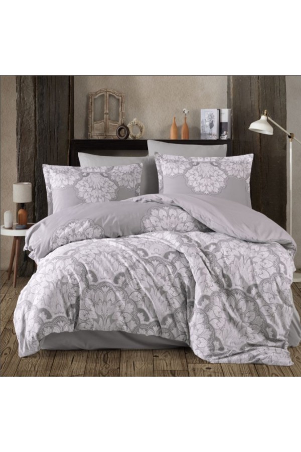 Clasy Ranforce Nevresim Takımı Çift Kişilik Tabula V1 Gri 8681727334450