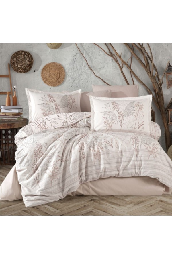 Clasy Ranforce Nevresim Takımı Çift Kişilik Betina V1 Taş