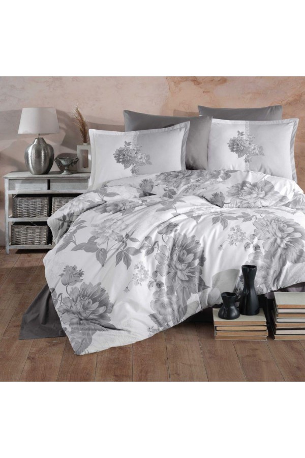 Clasy Ranforce Nevresim Takımı Çift Kişilik Rohan v1 Gri