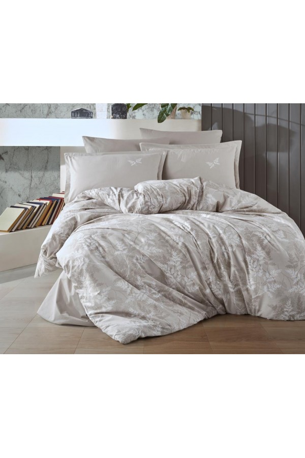 Clasy Ranforce Nevresim Takımı Çift Kişilik Natur v2 Gri