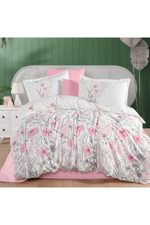 Clasy Ranforce Nevresim Takımı Çift Kişilik Angola V1 Pembe