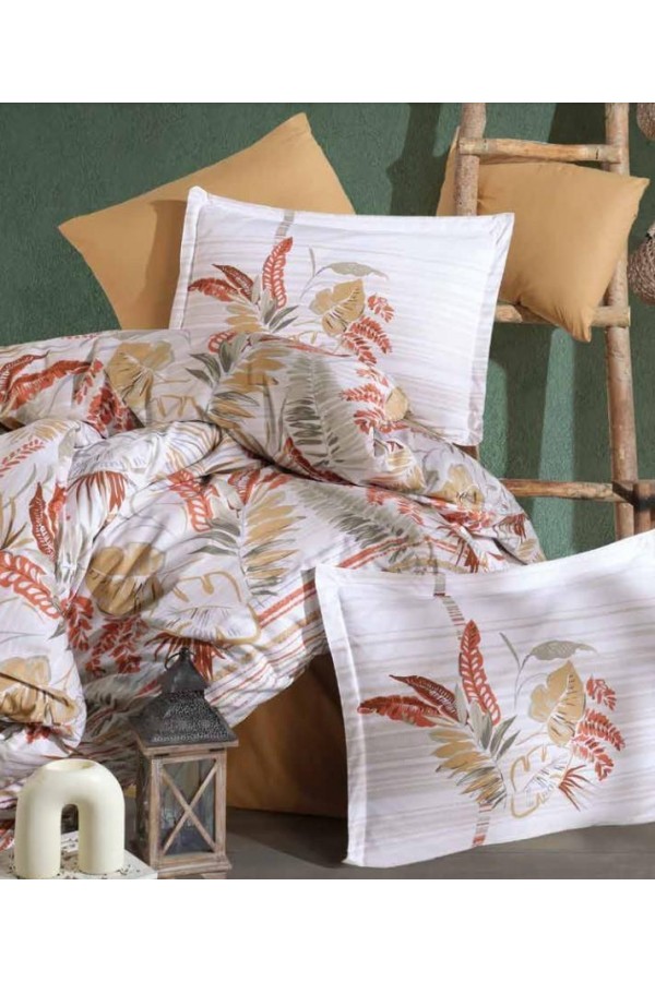 Clasy Ranforce Nevresim Takımı Çift Kişilik Oliva V1 Hardal