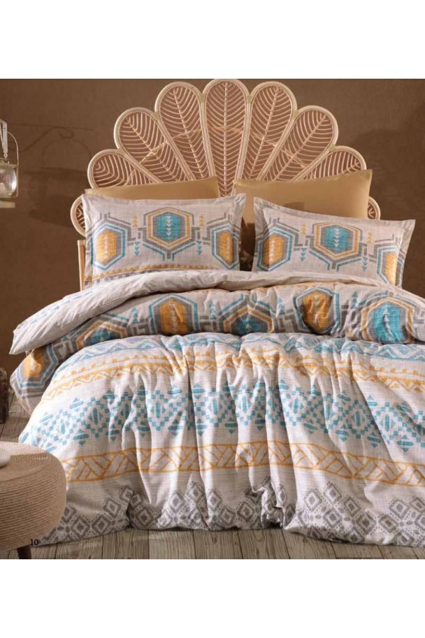 Clasy Ranforce Nevresim Takımı Çift Kişilik Arnetti V1 Bej