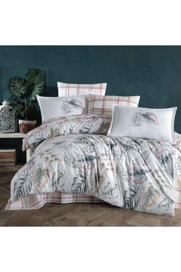 Clasy Ranforce Nevresim Takımı Çift Kişilik Nessa v1 Yeşil