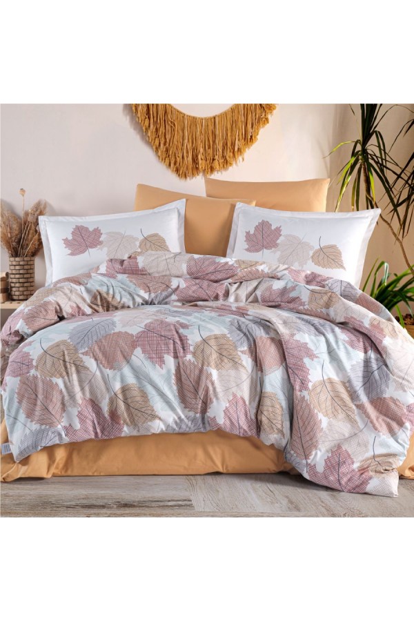 Clasy Ranforce Nevresim Takımı Çift Kişilik Samba V1 Zencefil