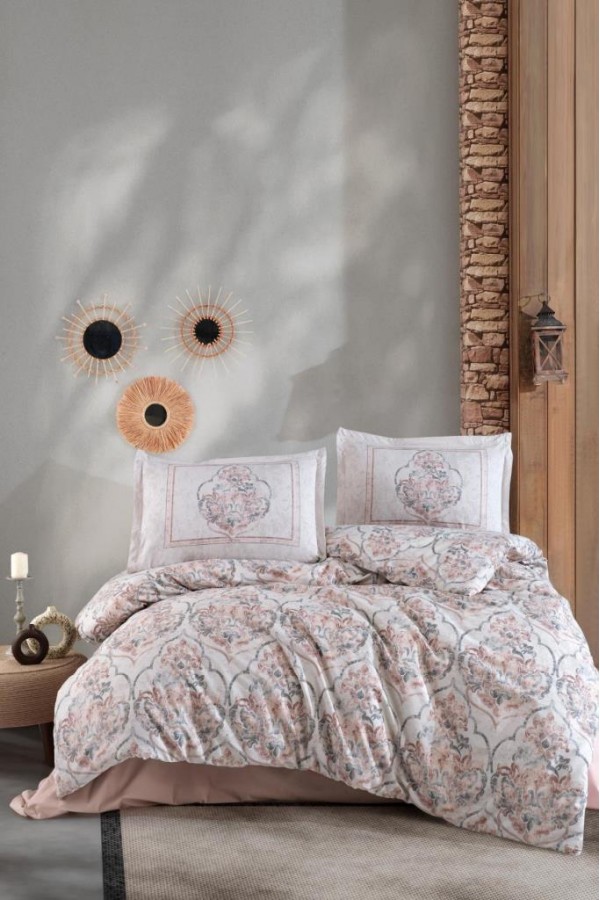 Clasy Ranforce Nevresim Takımı Çift Kişilik Hezen V1 Bej