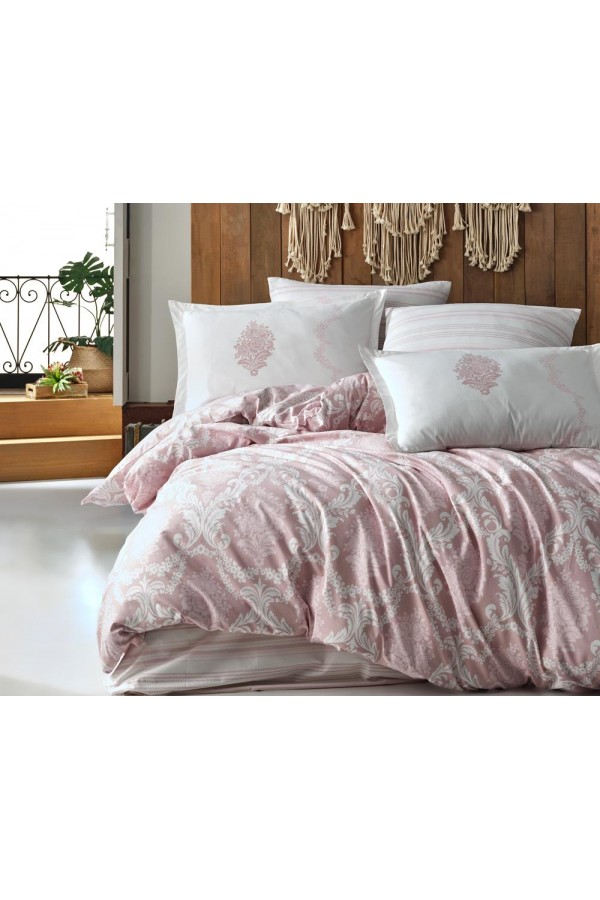 Clasy Ranforce Nevresim Takımı Çift Kişilik Fiorita v1 Pembe