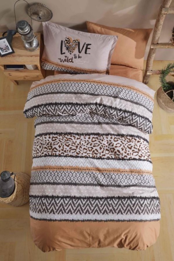 Clasy Ranforce Nevresim Takımı Tek Kişilik Afro V1 Somon Clasy Ranforce Nevresim Takımı Tek Kişilik Afro V1 Somon