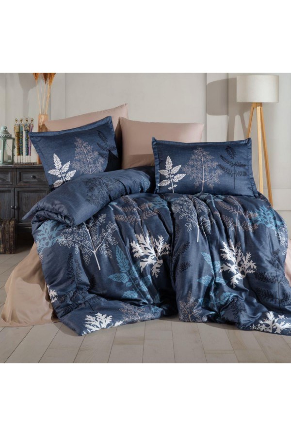 Clasy Saten Çift Kişilik Nevresim Takımı Dual Mavi