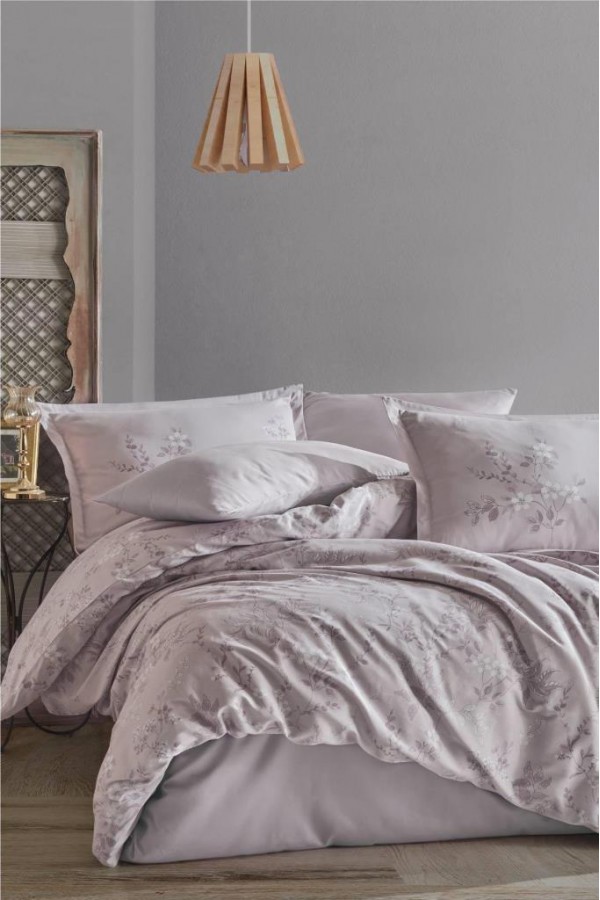 Clasy Saten Çift Kişilik Nevresim Takımı Silva V1 Taş Clasy Saten Çift Kişilik Nevresim Takımı Silva V1 Taş