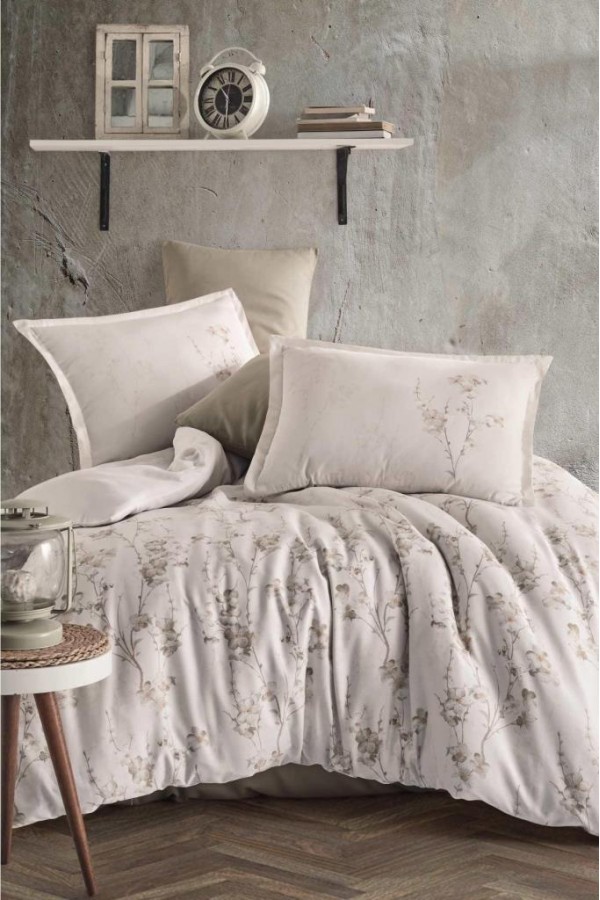 Clasy Saten Çift Kişilik Nevresim Takımı Terra V1 Kahve Clasy Saten Çift Kişilik Nevresim Takımı Terra V1 Kahve