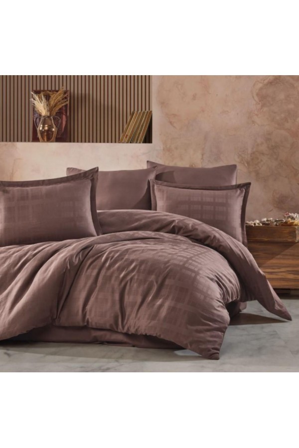 Clasy Saten Çift Kişilik Nevresim Takımı Marsela v6 Koyu Kahve Clasy Saten Çift Kişilik Nevresim Takımı Marsela v6 Koyu Kahve