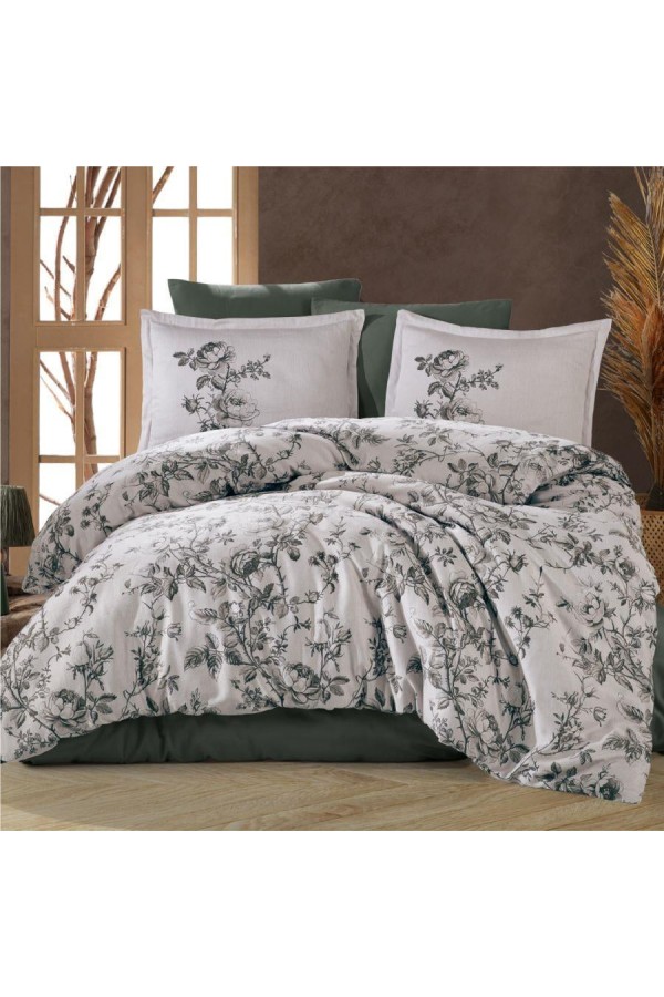 Clasy Saten Çift Kişilik Nevresim Takımı Dotta v1 Haki