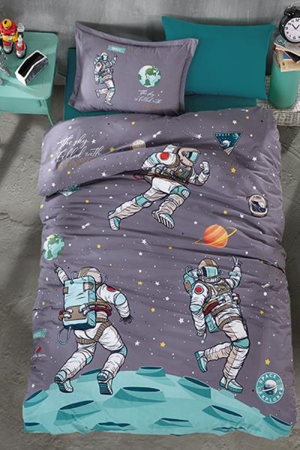 Clasy Tek Kişilik Genç Ranforce Nevresim Takımı Space