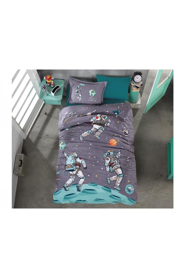 Clasy Tek Kişilik Genç Ranforce Nevresim Takımı Space Clasy Tek Kişilik Genç Ranforce Nevresim Takımı Space