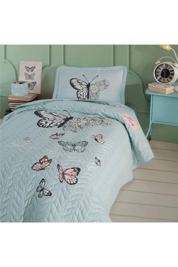 Clasy Tek Kişilik Yatak Örtüsü Daisy Love v1 Mint Clasy Tek Kişilik Yatak Örtüsü Daisy Love v1 Mint