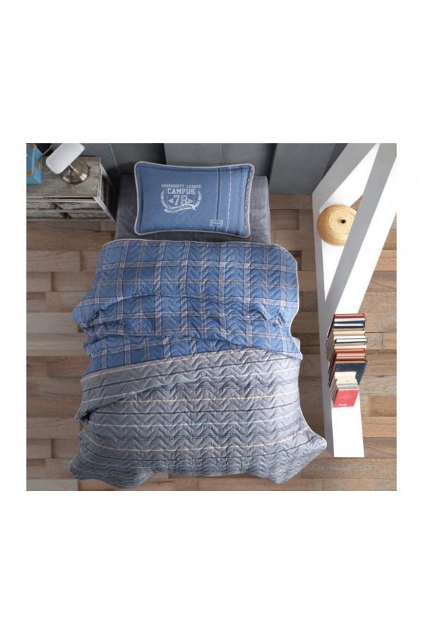 Clasy Tek Kişilik Yatak Örtüsü Campus v2 Mavi Clasy Tek Kişilik Yatak Örtüsü Campus v2 Mavi